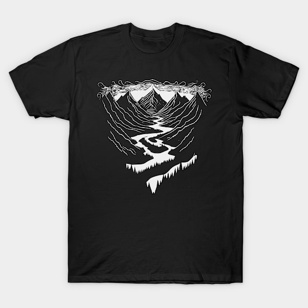 Mountains Rivers T-Shirt by Bongonation